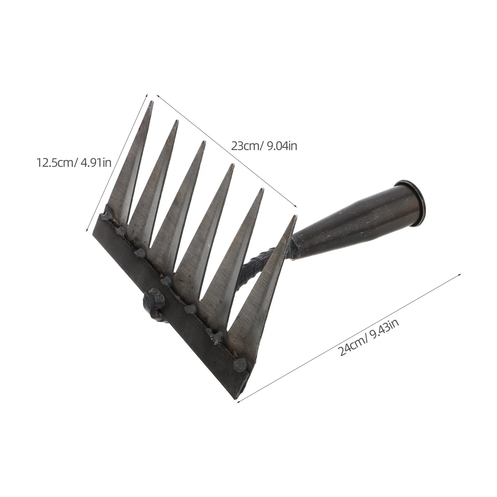 6-Tooth Heavy-Duty Garden Rake – Soil Loosening & Leveling Tool