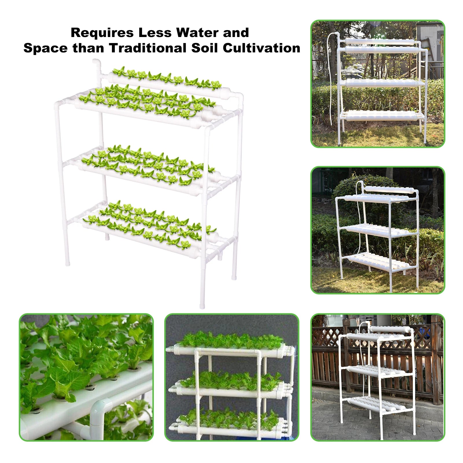 3-Layer Hydroponic Grow Kit – 90-Plant PVC-U System