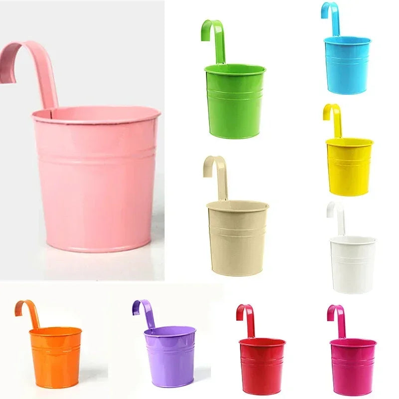10-Color Metal Flower Pot Hooks – Hanging Garden Planters