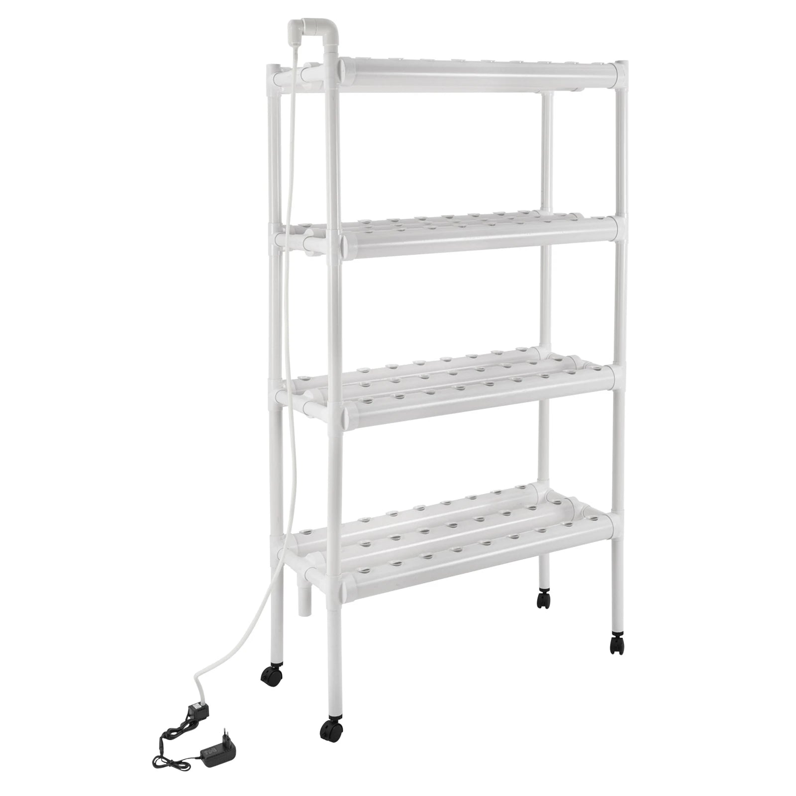 108-Site Hydroponic Grow Stand – Home System with Wheels & Pump