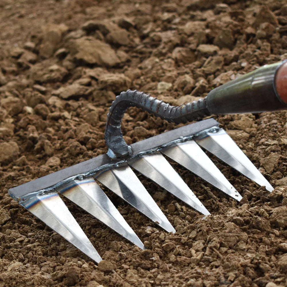 Steel Loose Soil Weeder – Hand Rake Garden Weeding Tool