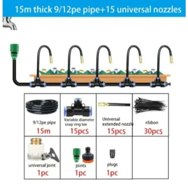 5–20M Automatic Irrigation Sprinkler Kit – Rotating Copper Nozzle System