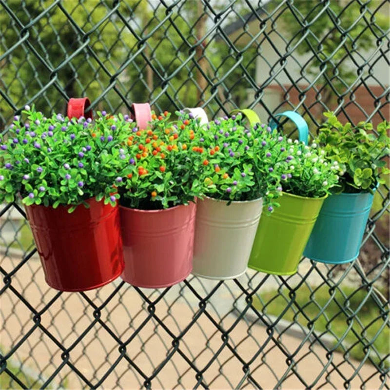 10-Color Metal Flower Pot Hooks – Hanging Garden Planters