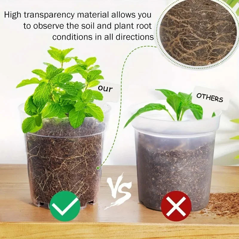 72-Piece Clear Nursery Pot Set with Trays & Labels – Seed Starter Kit