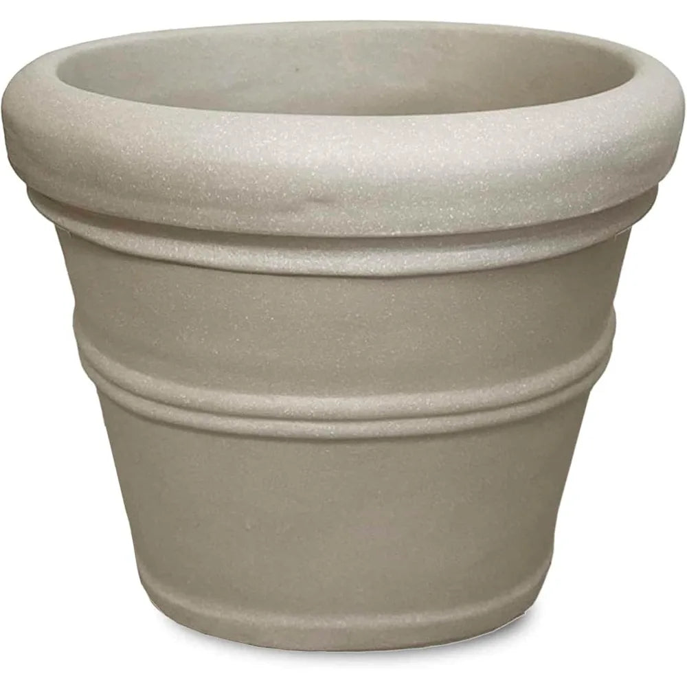 Brunello Classic Rolled Rim Planter – Large Indoor/Outdoor Flower Pot