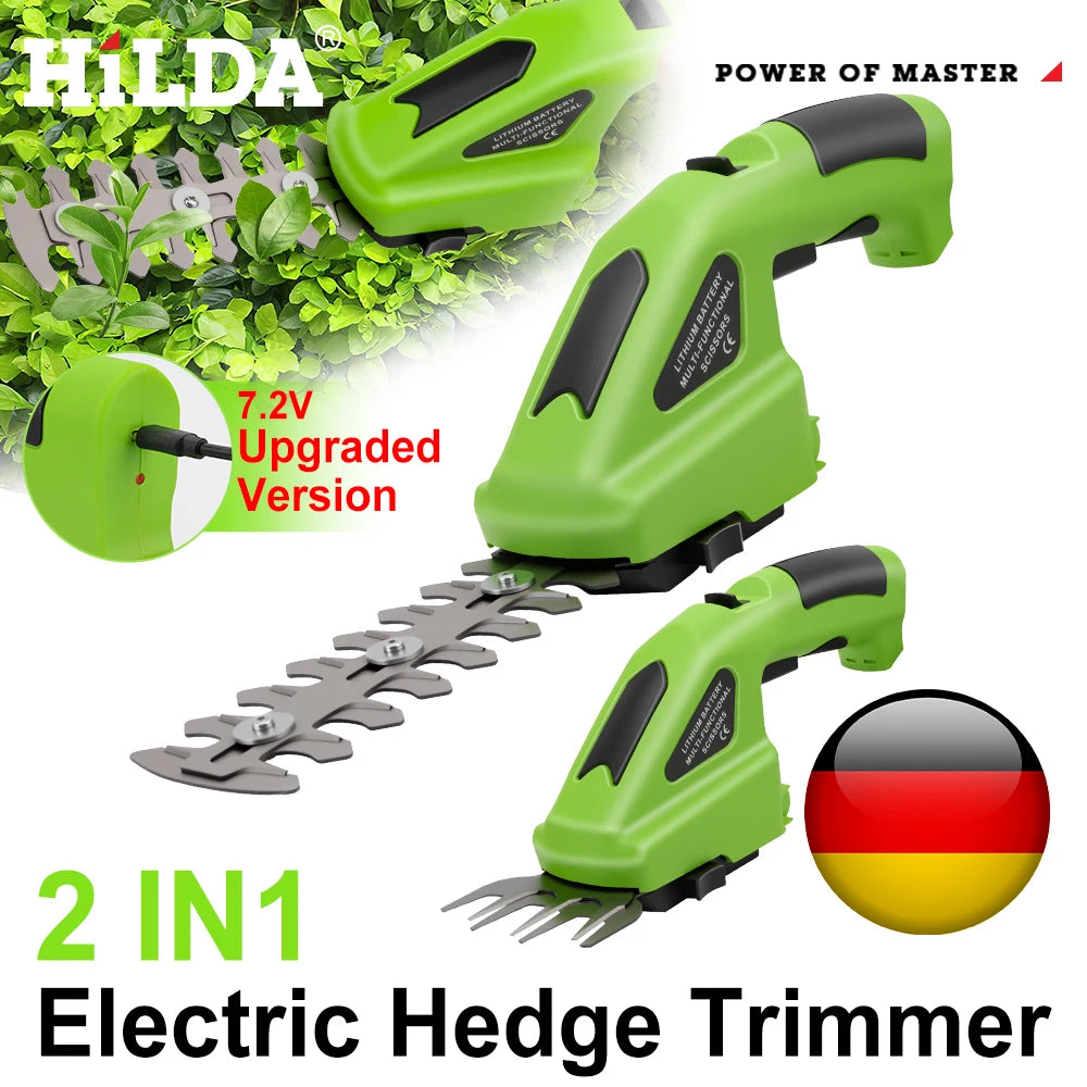 2-in-1 Cordless Hedge & Grass Trimmer – Lightweight Handheld Garden Tool
