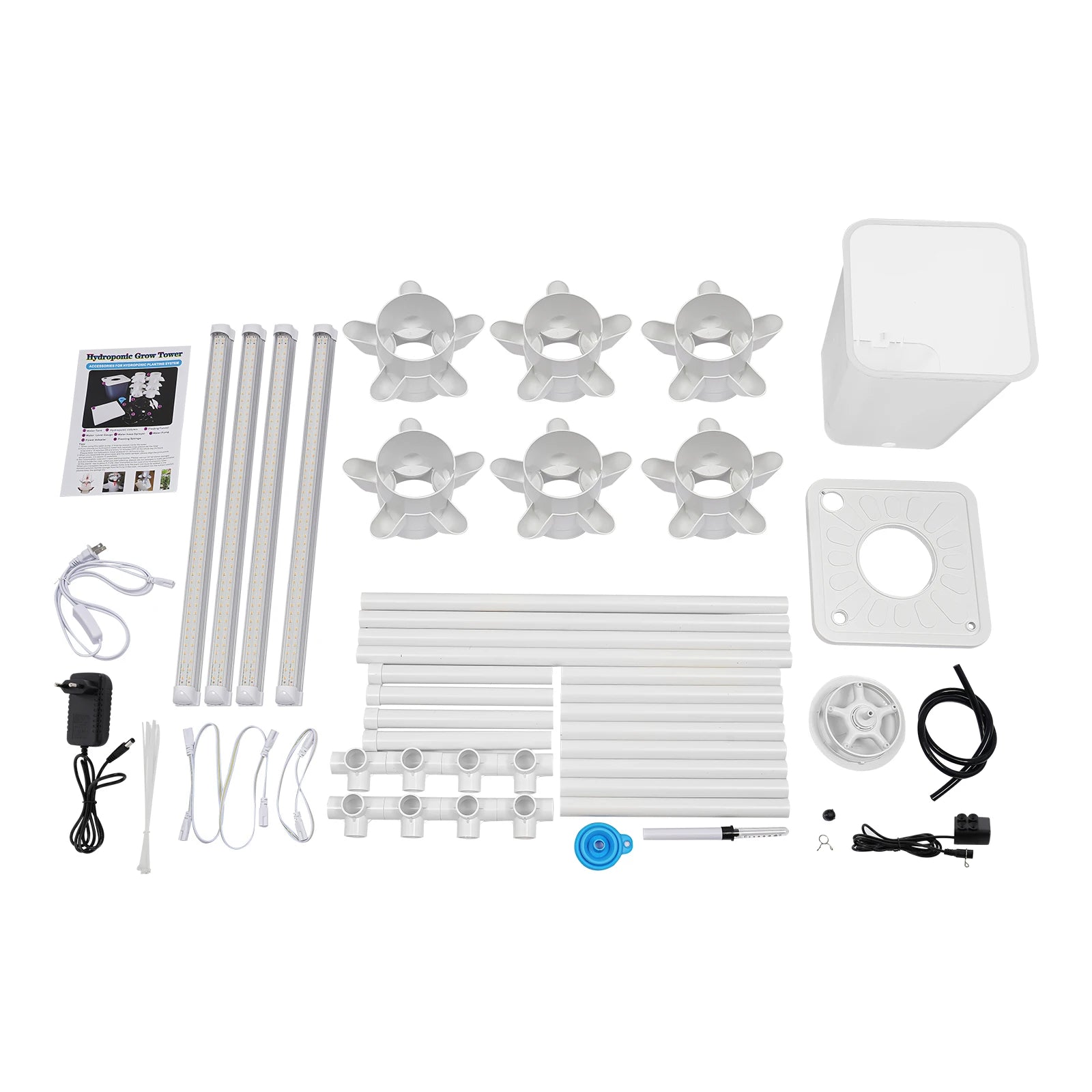 Hydroponics Vertical Growing Kit 6 Layers 30 Holes Hydroponics Growing System Tower Soilless Cultivation Planter Germination Kit