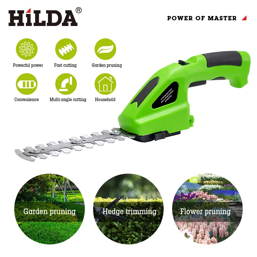 2-in-1 Cordless Hedge & Grass Trimmer – Lightweight Handheld Garden Tool