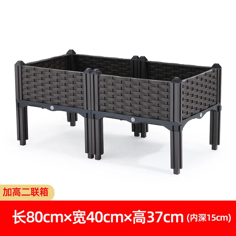 Elevated Plastic Raised Garden Bed – Outdoor Planter with Drain Outlet