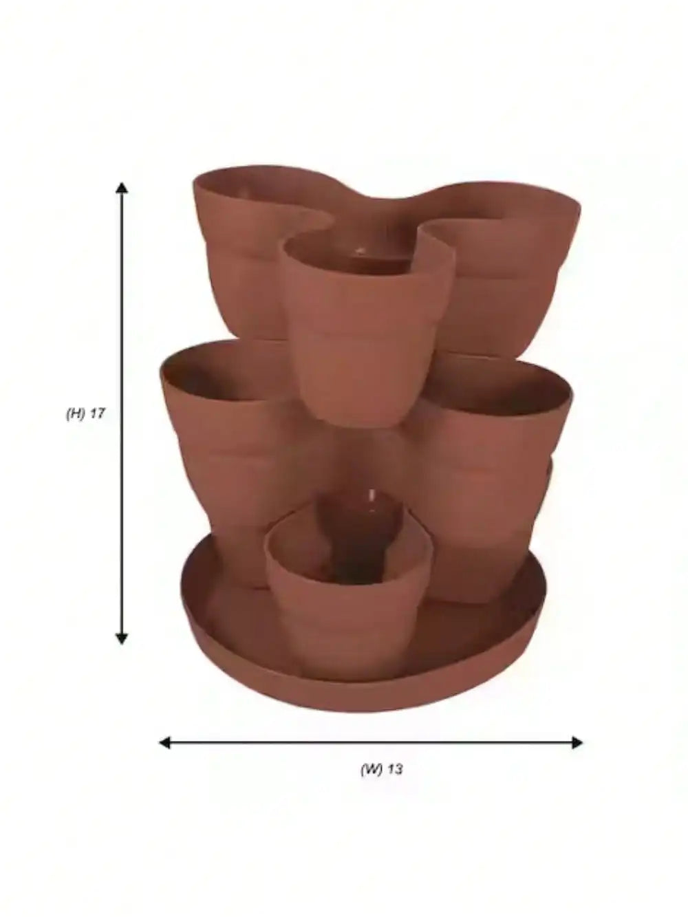 3-Tier Resin Vertical Planter – Terra Cotta Flower & Herb Pots