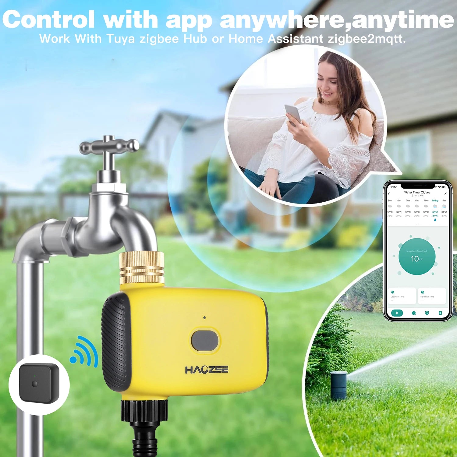 Tuya Smart Zigbee Watering Timer – Automatic Garden Irrigation Controller