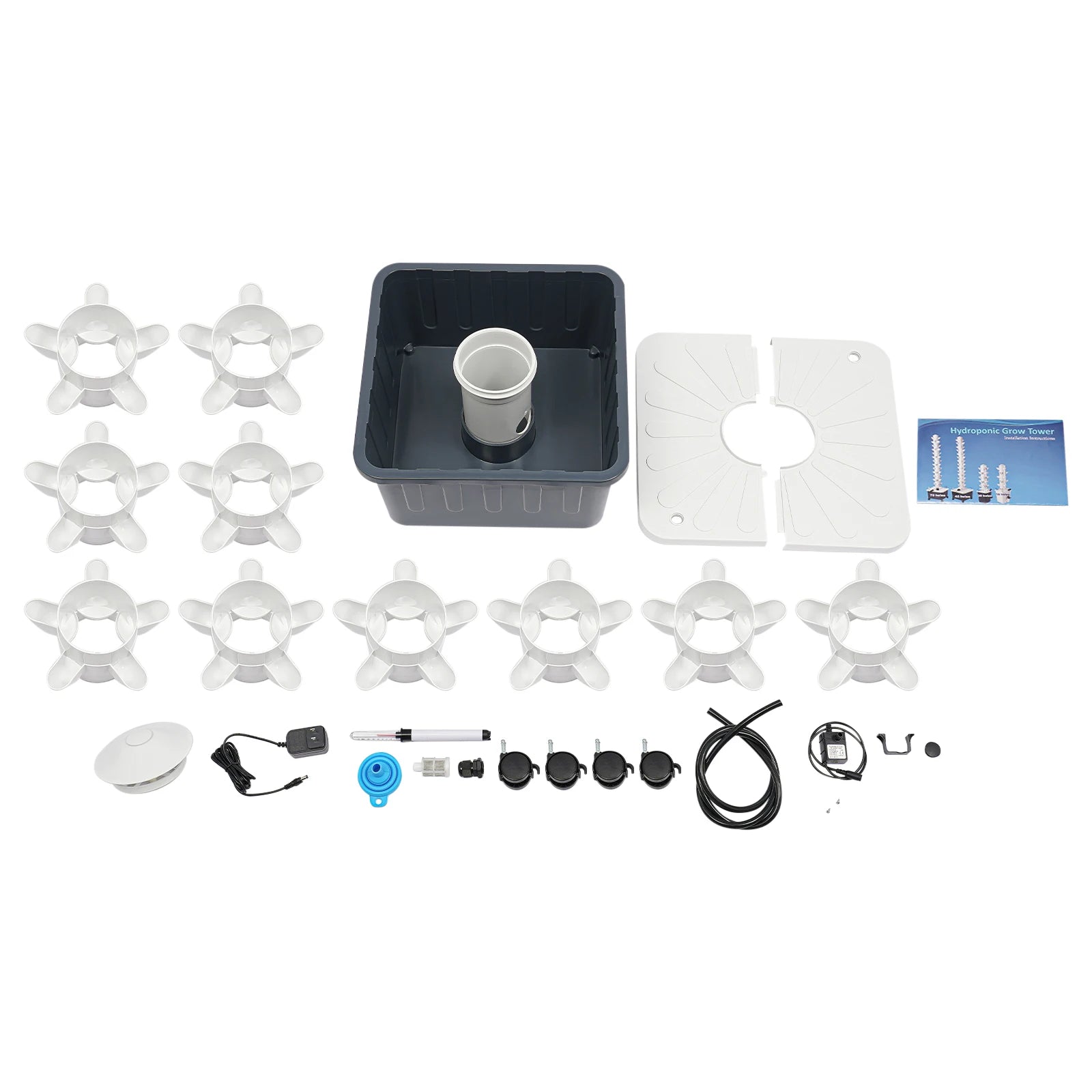 50-Hole Vertical Hydroponic Plant Tower – Indoor Growing System with Pump