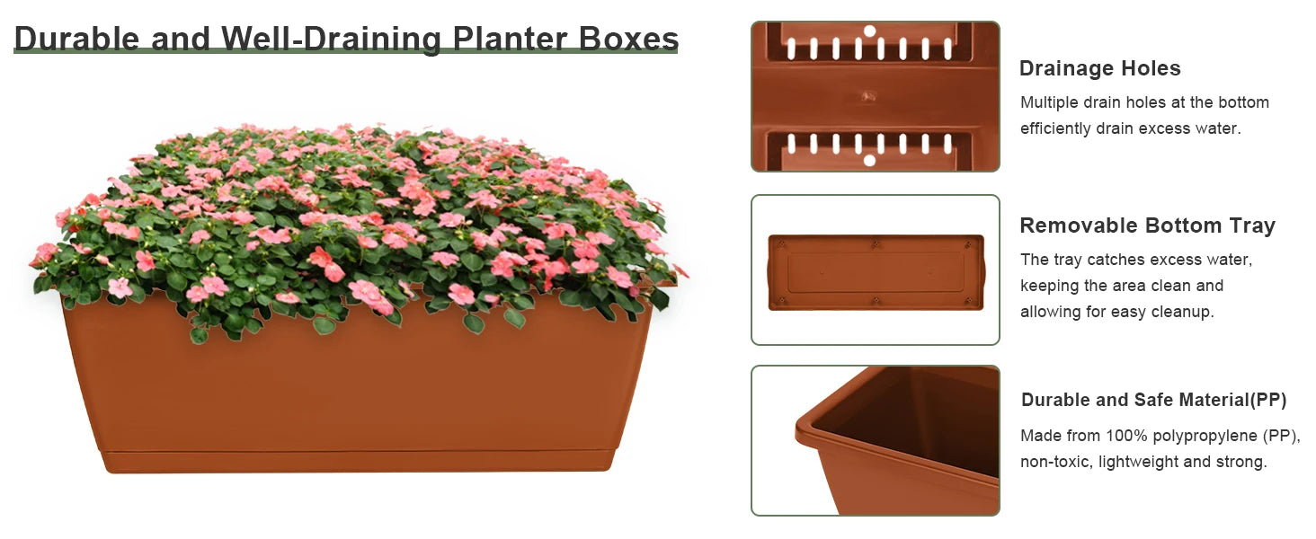 3-Tier Vertical Planter with 6 Boxes – Adjustable Raised Garden Bed (Red)