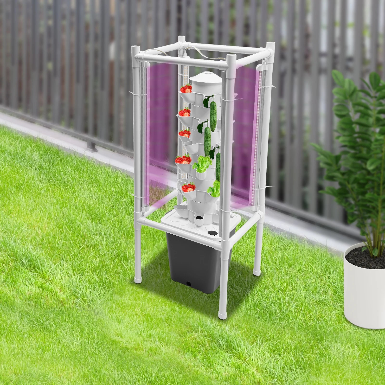 30-Holes Hydroponic Garden Vertical Tower with Growing Light