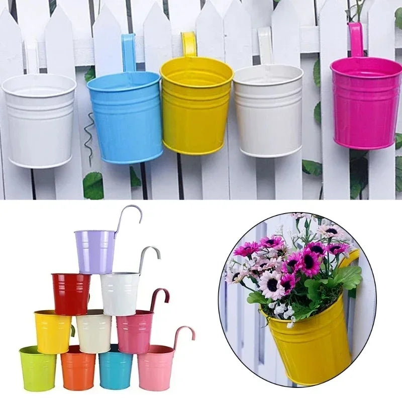 10-Color Metal Flower Pot Hooks – Hanging Garden Planters