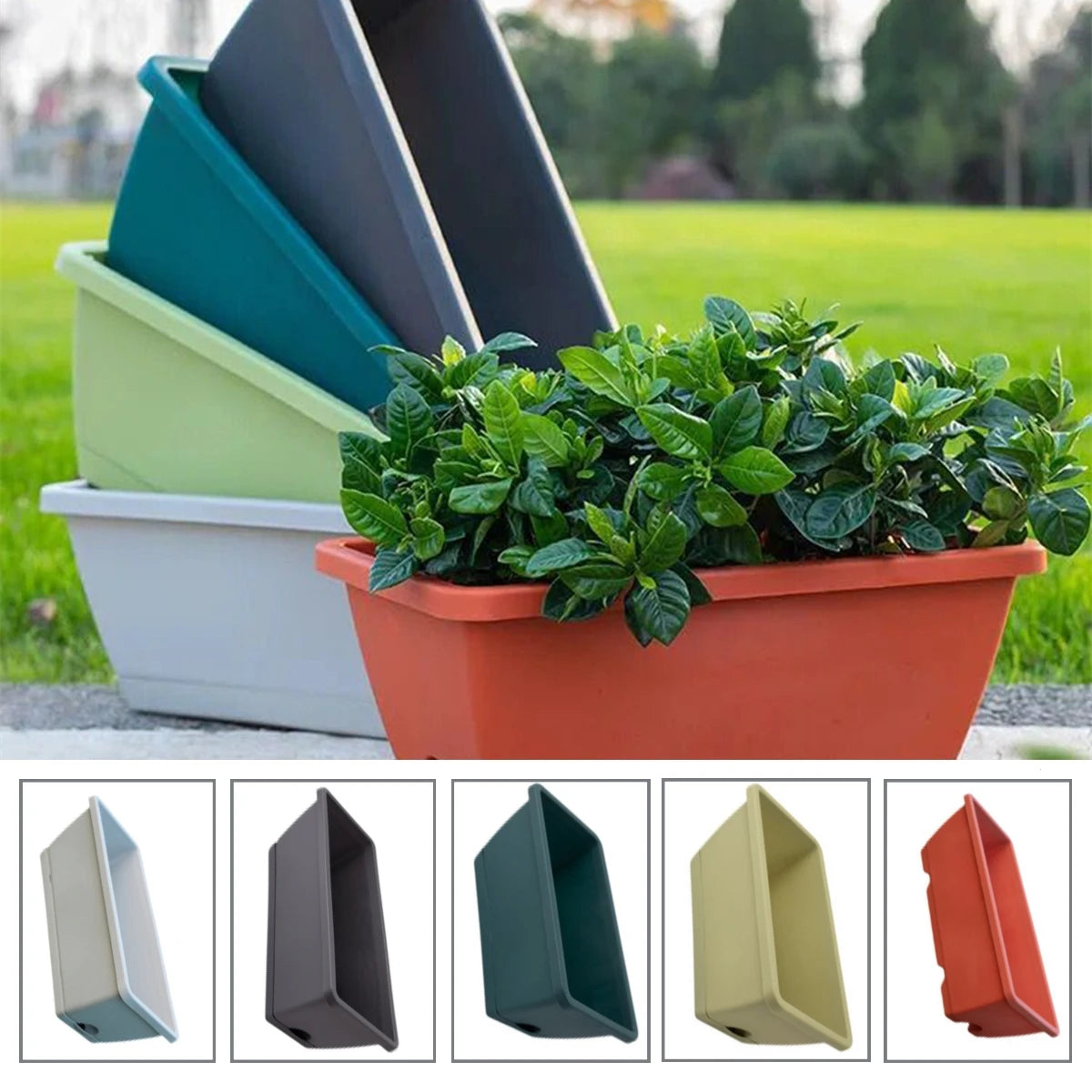Eco-Friendly Rectangular Flower Pot with Drain Holes – Reusable Garden Planter
