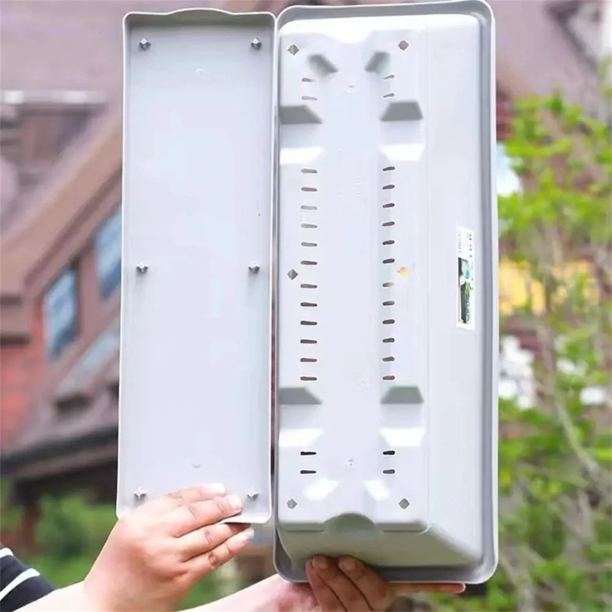 Eco-Friendly Rectangular Flower Pot with Drain Holes – Reusable Garden Planter