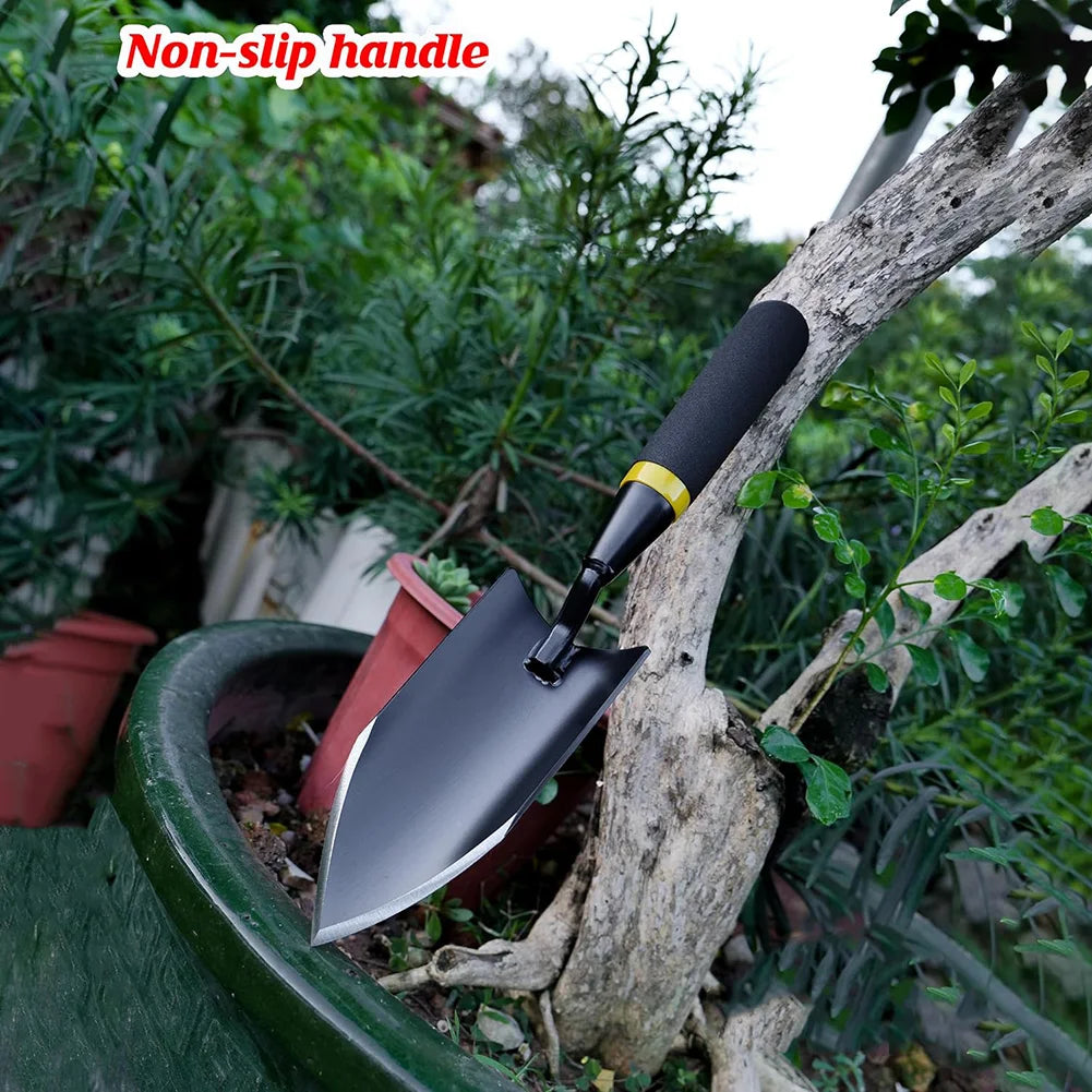 Heavy-Duty Garden Shovel – Carbon Steel Hand Trowel with Rubber Handle