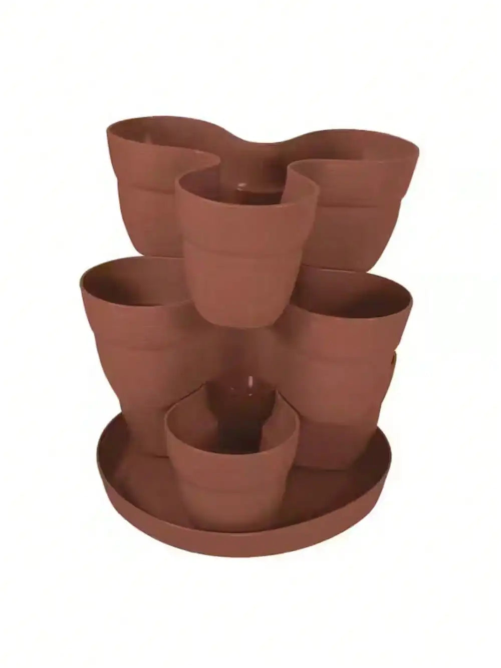 3-Tier Resin Vertical Planter – Terra Cotta Flower & Herb Pots