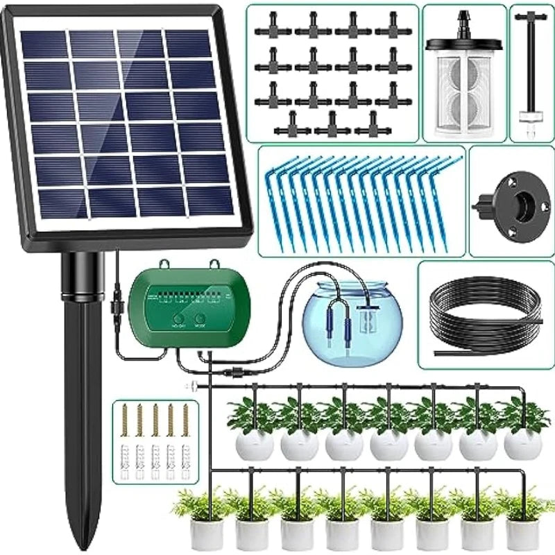 2024 Solar Drip Irrigation Kit – Automatic Watering System for Gardens