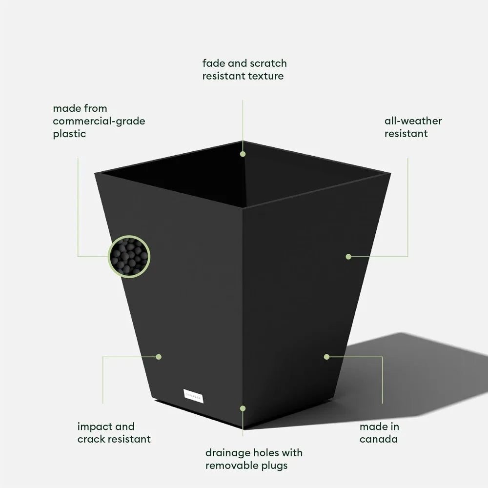 Nobleton Pure Series Large Plastic Planter – Indoor/Outdoor Use