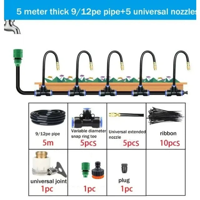 5–20M Automatic Irrigation Sprinkler Kit – Rotating Copper Nozzle System