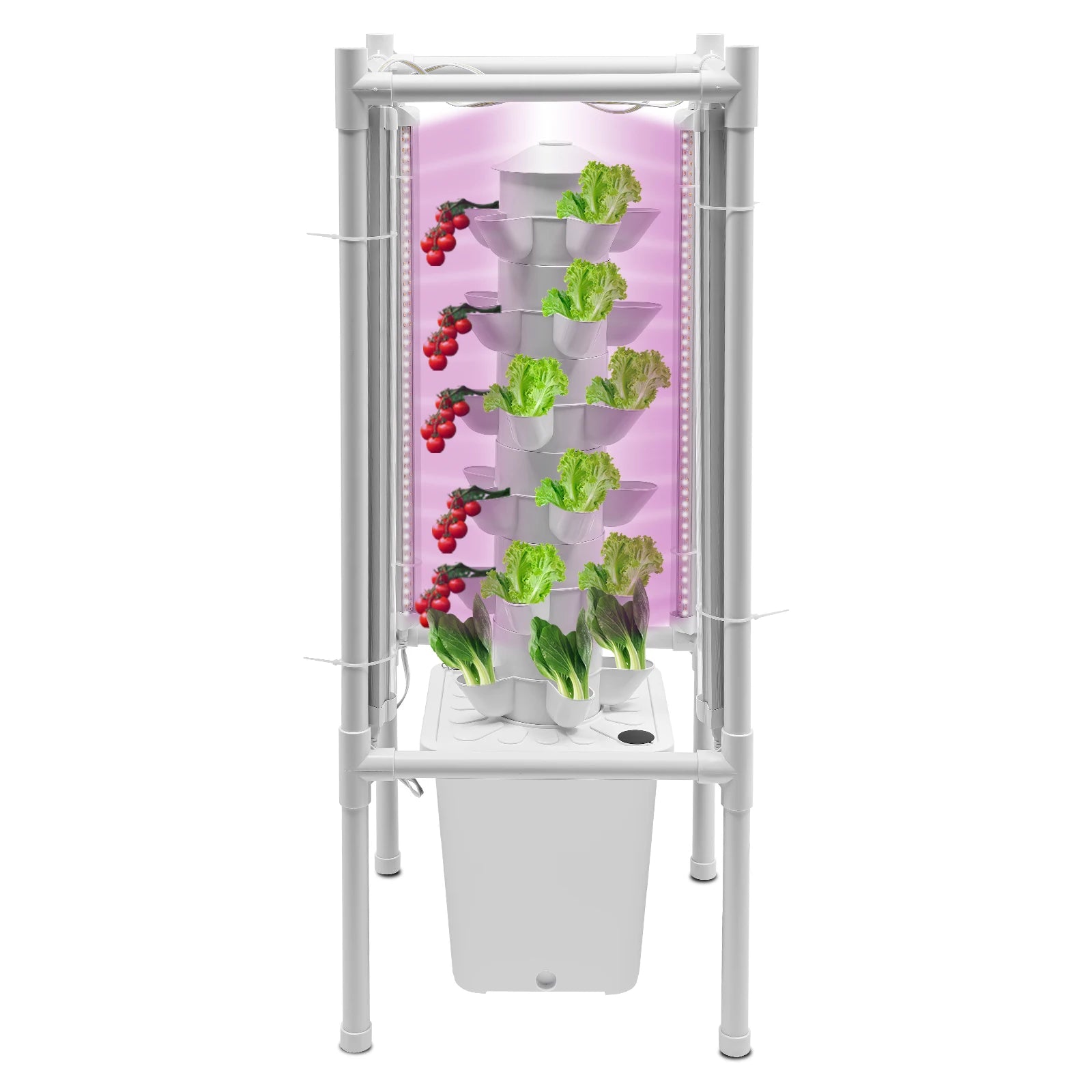 Hydroponics Vertical Growing Kit 6 Layers 30 Holes Hydroponics Growing System Tower Soilless Cultivation Planter Germination Kit