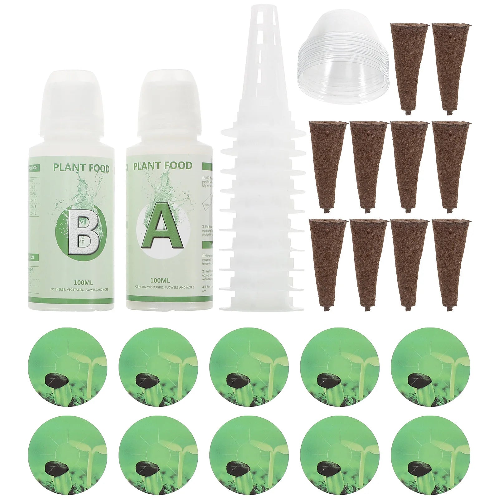 Hydroponic Plant Grow Basket Set – Soilless Pots with Humidity Dome