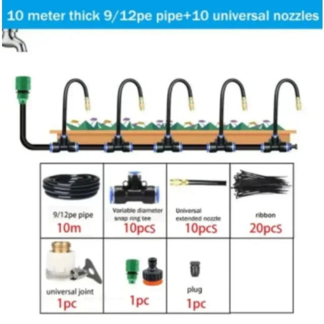 5–20M Automatic Irrigation Sprinkler Kit – Rotating Copper Nozzle System