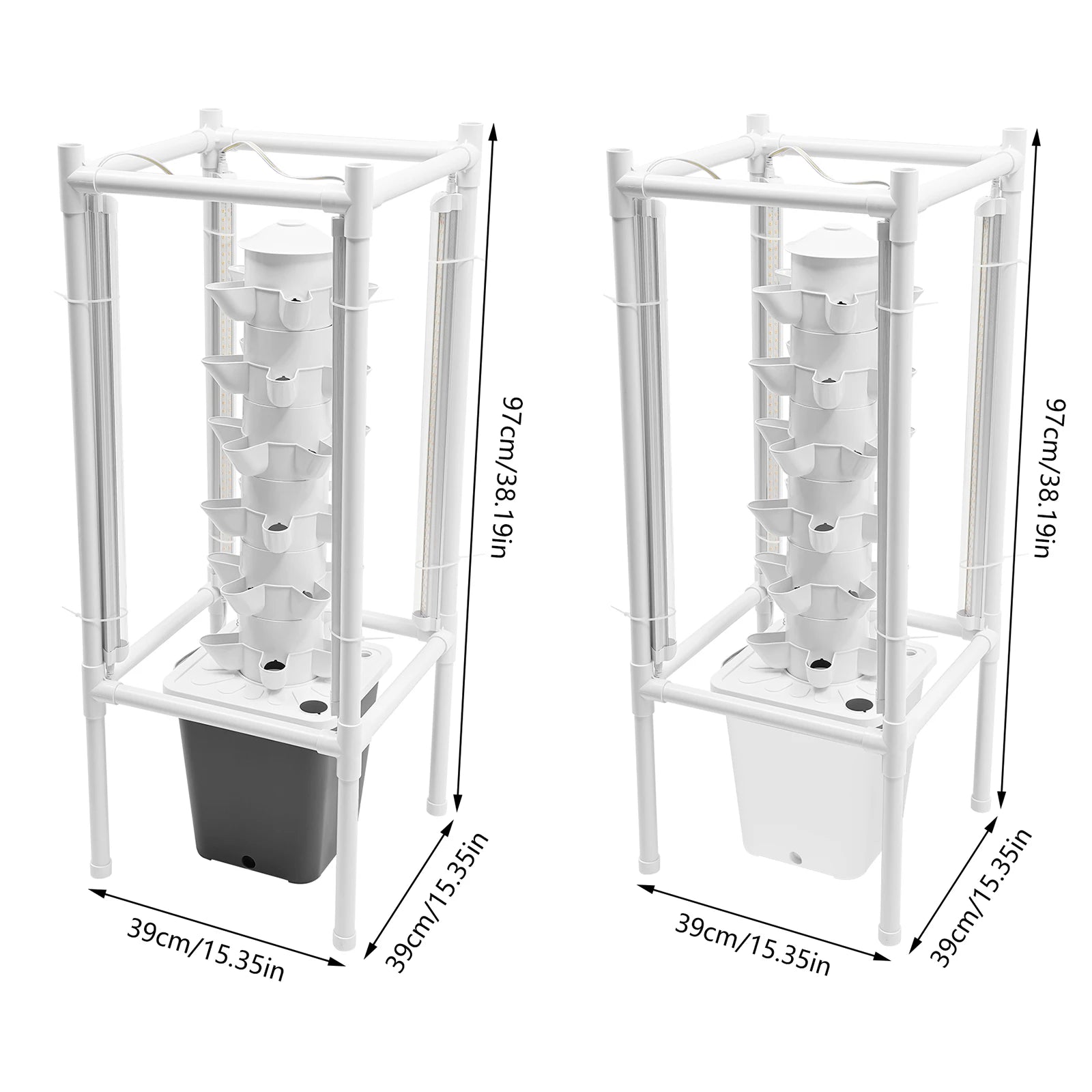30-Holes Hydroponic Garden Vertical Tower with Growing Light