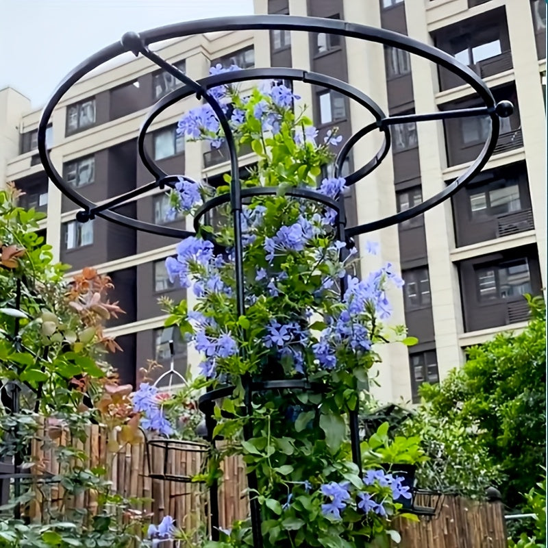 82.68-Inch White Metal Climbing Plant Trellis Garden Frame - Rust-Resistant Outdoor Cage Support with Plastic Coating, Perfect for Vines, Flowers, Vegetables, and Roses, Practical Garden Structure with Grid Design