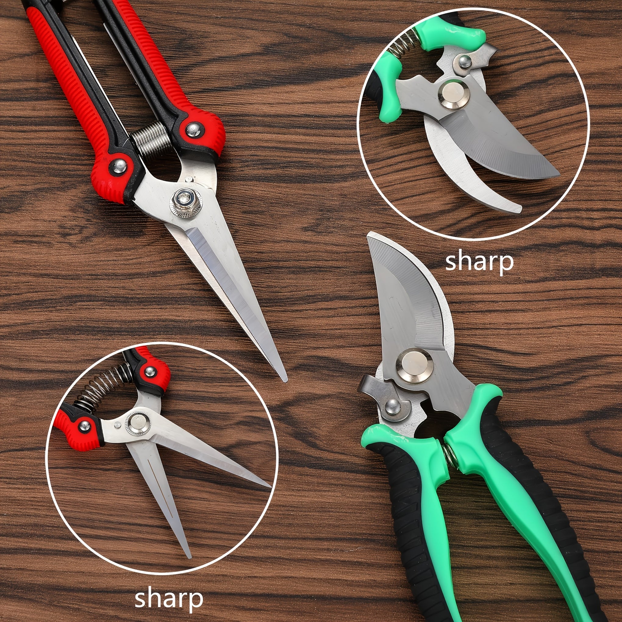 7pcs Heavy-Duty Stainless Steel Gardening Pruning Shears Set with Ergonomic Anti-Slip Handle & Storage Bag - Multifunctional Manual Garden Clippers, Fruit Picker, Tree Trimmer Tools for Landscaping, Lawn Care, Fruit Harvestin