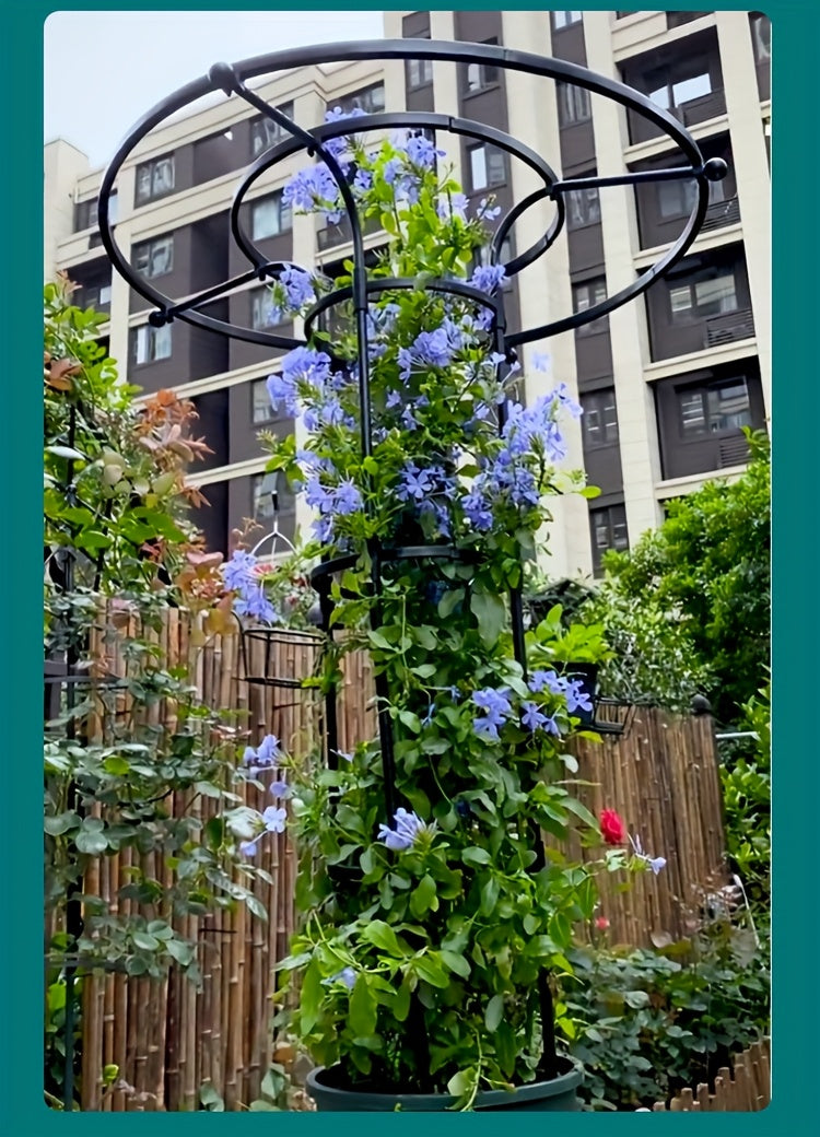82.68-Inch White Metal Climbing Plant Trellis Garden Frame - Rust-Resistant Outdoor Cage Support with Plastic Coating, Perfect for Vines, Flowers, Vegetables, and Roses, Practical Garden Structure with Grid Design