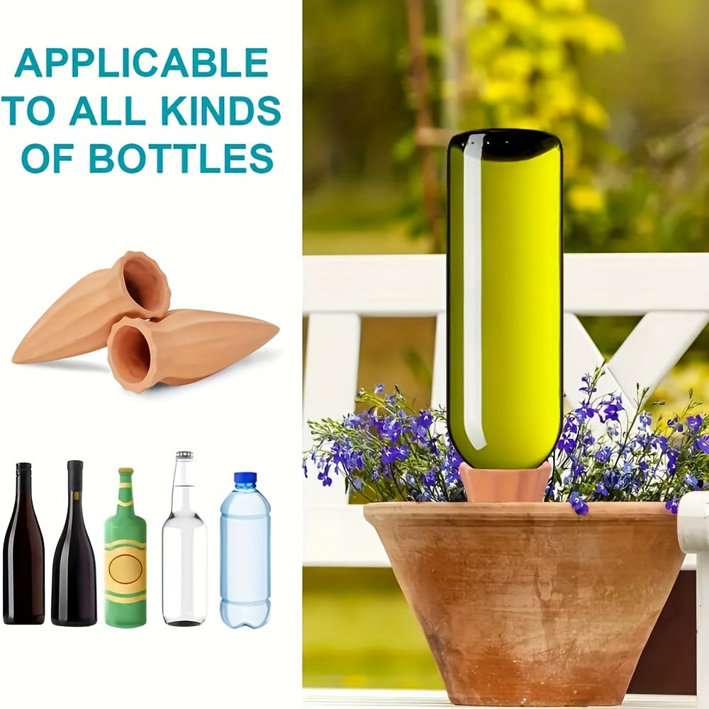 Terracotta Watering Spikes: Auto-Water Irrigation System for Indoor/Outdoor Plants - Applicable to All Kinds of Bottles